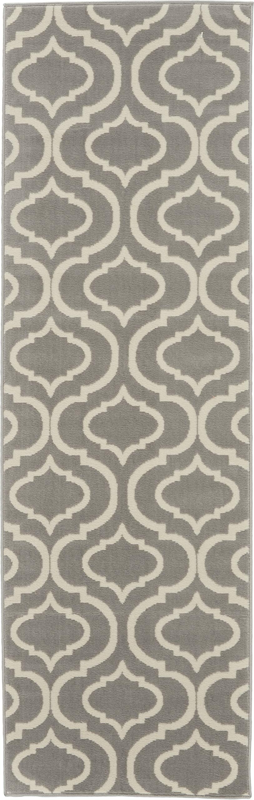 Nourison Home Jubilant Grey 2'3" x 7'3" Area Rug - Easy Clean, Non Shedding, Bed Room, Living Room, Dining Room, Kitchen (7' Runner)