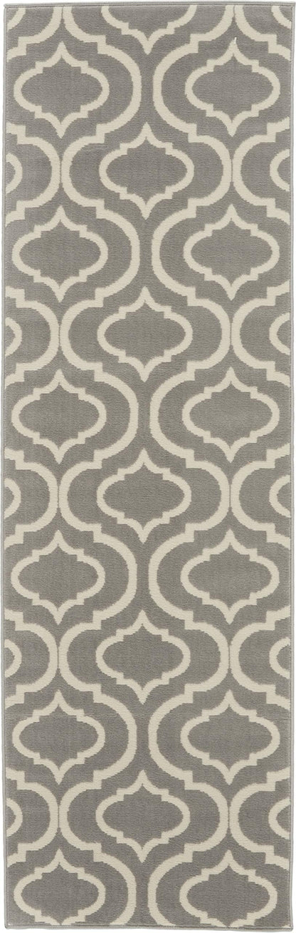 Nourison Home Jubilant Grey 2'3" x 7'3" Area Rug - Easy Clean, Non Shedding, Bed Room, Living Room, Dining Room, Kitchen (7' Runner)