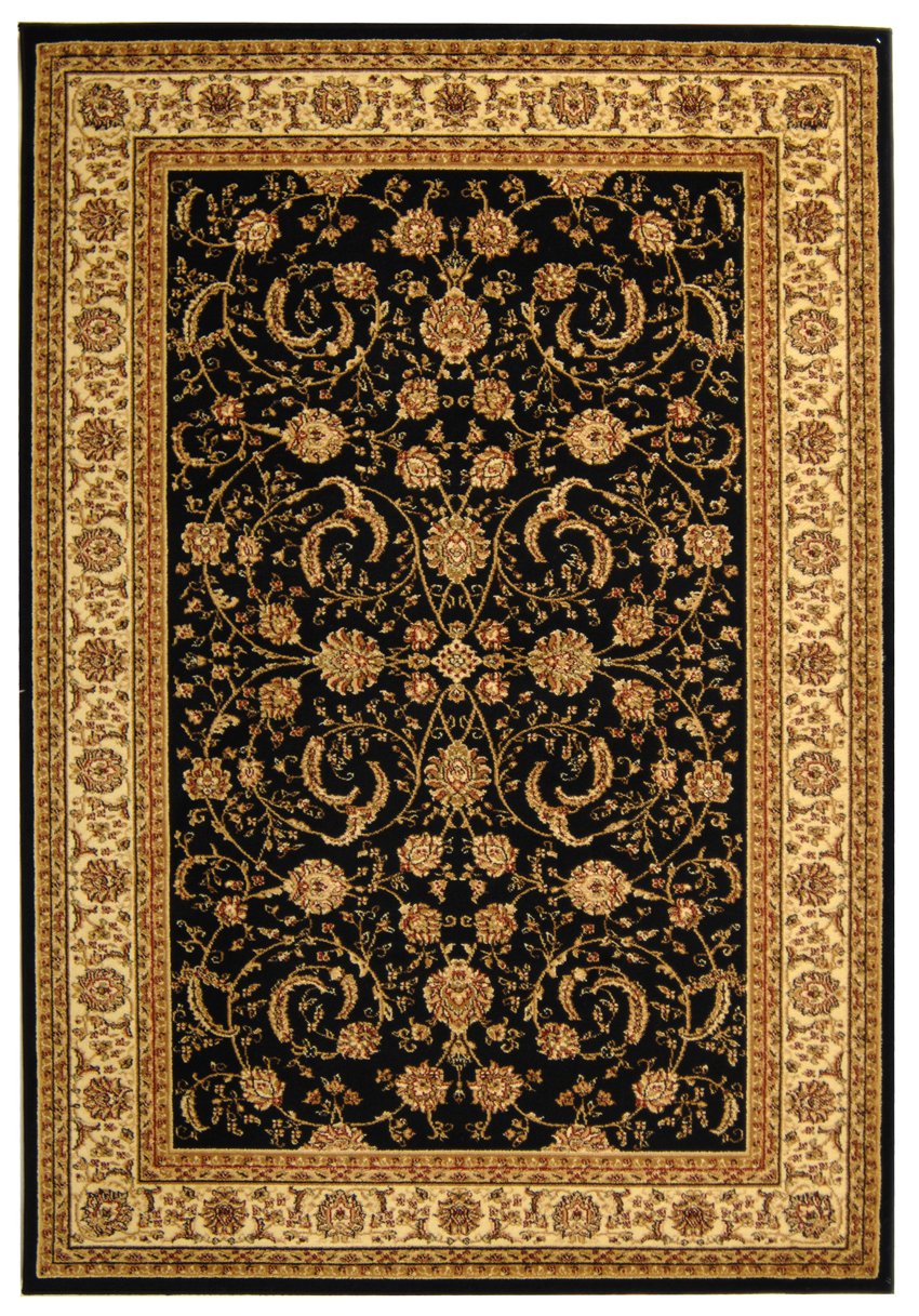 SAFAVIEH Lyndhurst Collection Area Rug - 9' x 12', Black & Ivory, Traditional Oriental Design, Non-Shedding & Easy Care, Ideal for High Traffic Areas in Living Room, Bedroom (LNH219A)
