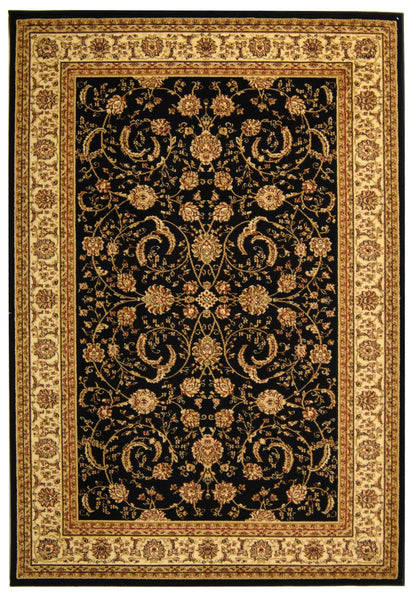 SAFAVIEH Lyndhurst Collection Area Rug - 9' x 12', Black & Ivory, Traditional Oriental Design, Non-Shedding & Easy Care, Ideal for High Traffic Areas in Living Room, Bedroom (LNH219A)