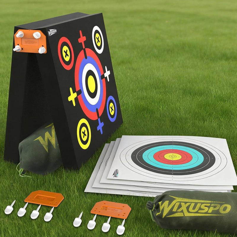 Foam Archery Target Set - 20'' x 20'' x 4'' High-Density Blocks | Portable & Foldable for Youth Practice (2 Pack)