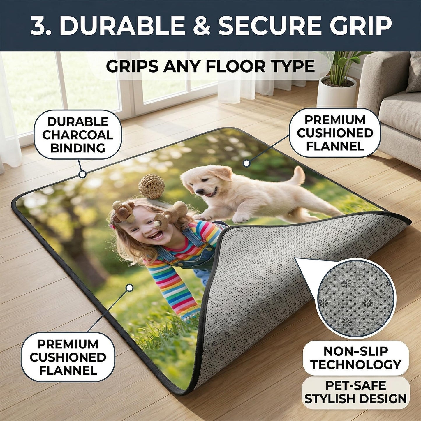 Custom Rug Personalized Area Carpet with Your Own Photo Logo Image Text,Customized Anti Slip Commercial Door Mat Floor Mat for Bedroom Living Room Office Balcony Bath 36'x24'