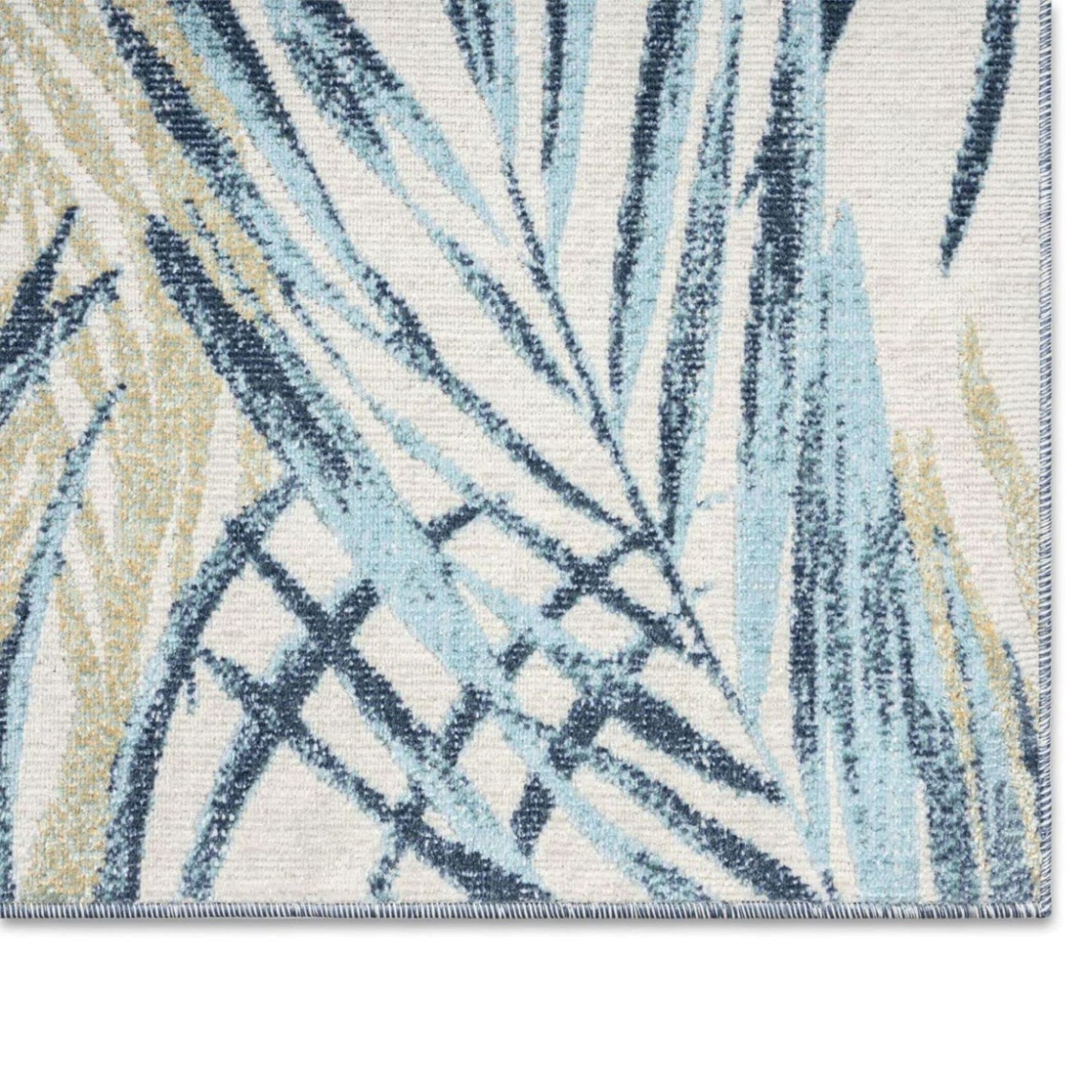 Tommy Bahama Malibu Palm Springs Coastal Indoor/Outdoor Area Rug, Ivory/Aqua Blue, 7'10"x10'2"