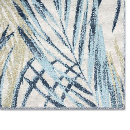 Tommy Bahama Malibu Palm Springs Coastal Indoor/Outdoor Area Rug, Ivory/Aqua Blue, 7'10"x10'2"