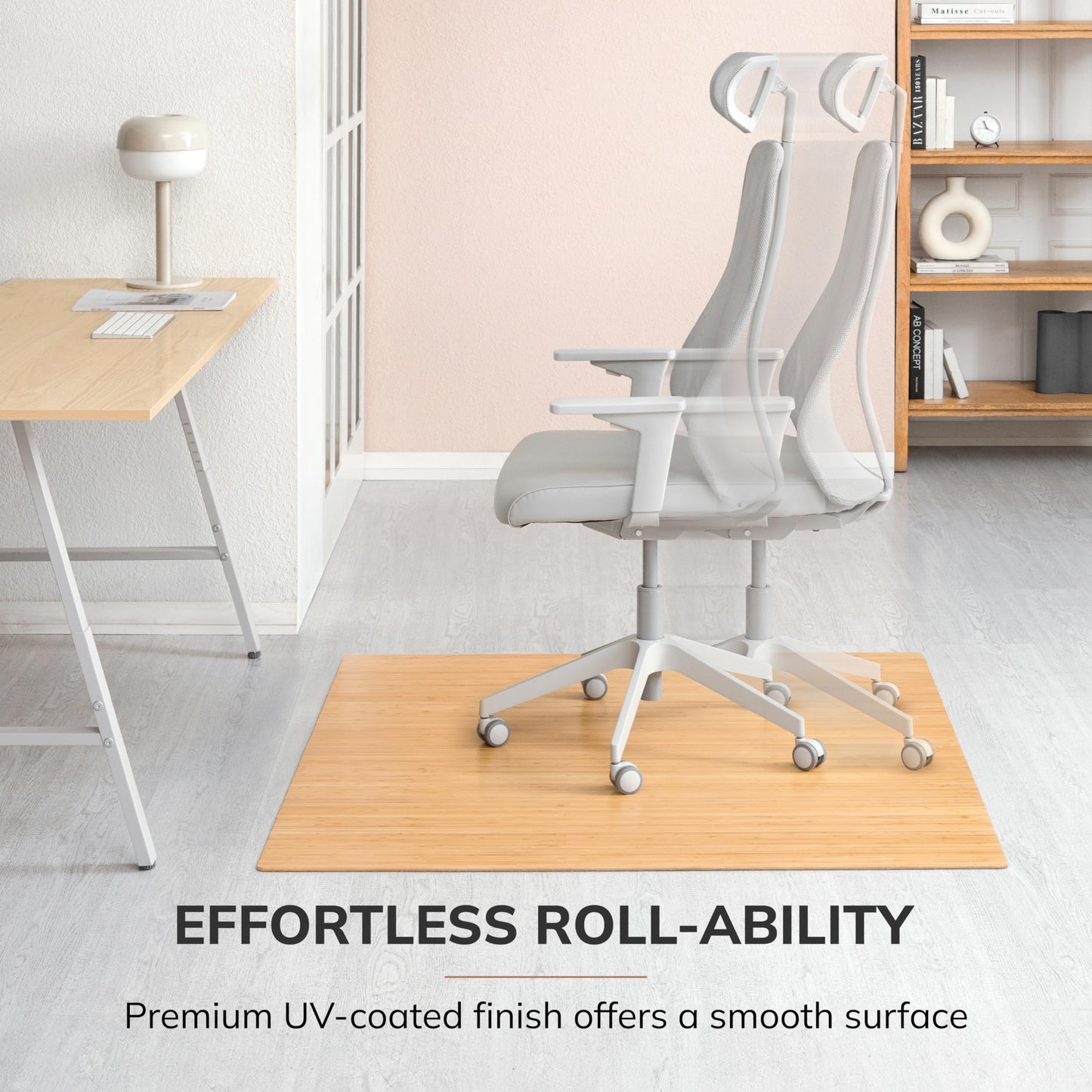 Anji Mountain Office Chairmat Thickest & Sturdy Bamboo Chairmats Highly Premium Quality Anti-Slip Heavy Duty for Multi-Purpose Hardwood Floor Office & Home Floor Protector Office Chair mat-5mm Thick