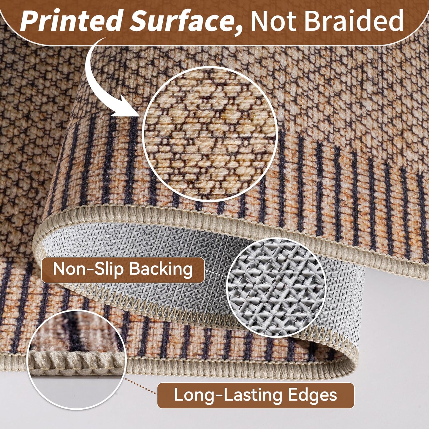 QiCaiJia 2x5 Kitchen Runner Non Slip Kitchen Rugs Mat, Washable Hallway Runner Rug Soft Long Low Pile Farmhouse Entryway Floor Mat for Bedroom Laundry Living Room Beside Rug