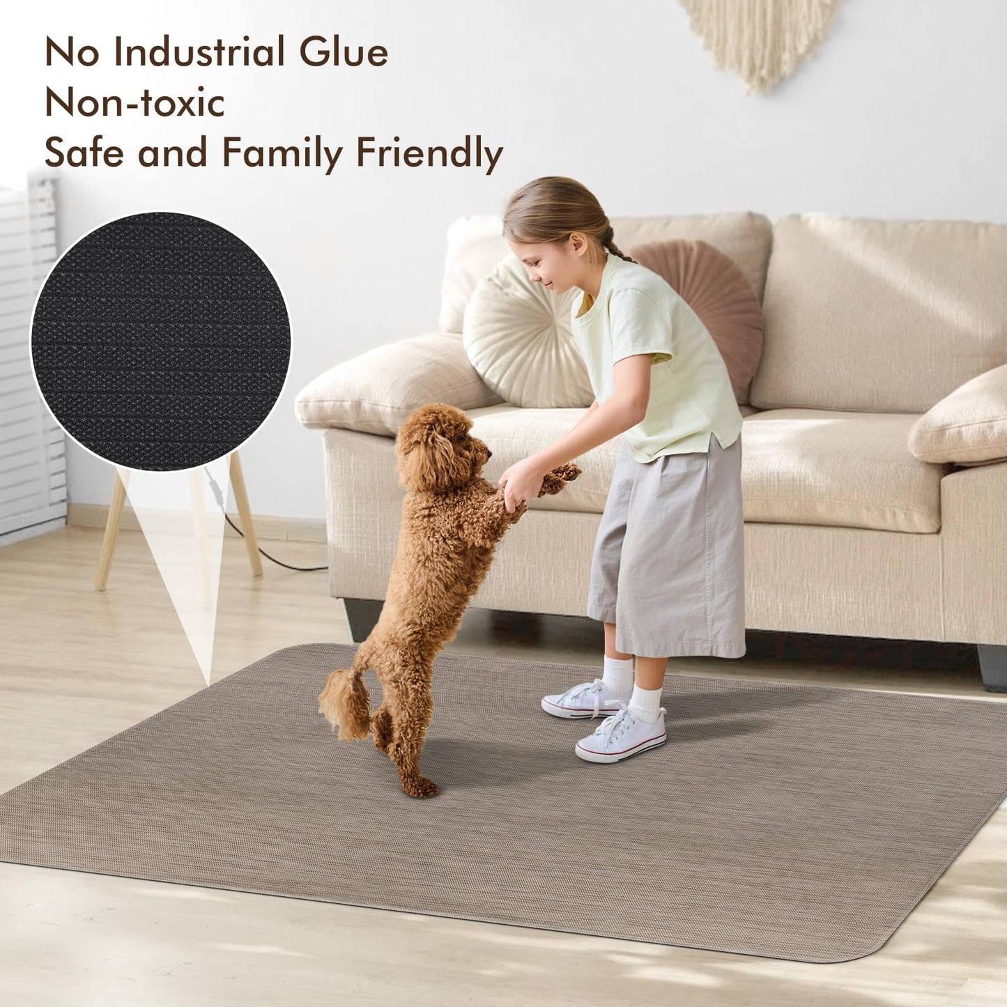 Blvornl Office Chair Mat for Hardwood Floor, 36" x 48" Desk Chair Mat for Hard Wood and Tile Floor, Large Anti-Slip Hard Floor Protector Rolling Chair Mat, PVC Mat Desk Rug for Office Home, Dark Brown