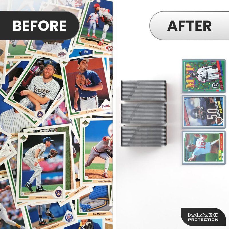 Max Protection 35pt Top Loaders for Cards - 200 Count - Premium 3x4 Inch Trading Card Toploaders - Protect Your Baseball and Sports Cards with These Clear Hard Plastic Sleeves Protectors