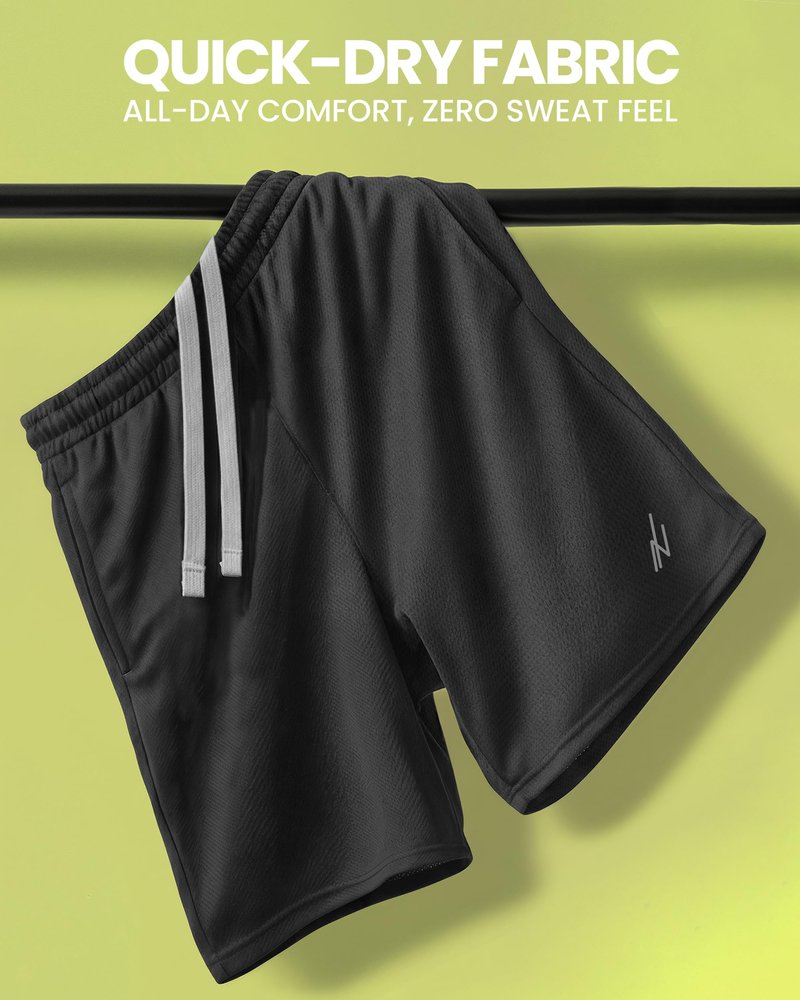 NY Threads Men's Athletic Shorts Quick Dry Loose-Fit Lightweight Running Workout Gym Shorts with Pockets, Small, Dark Grey
