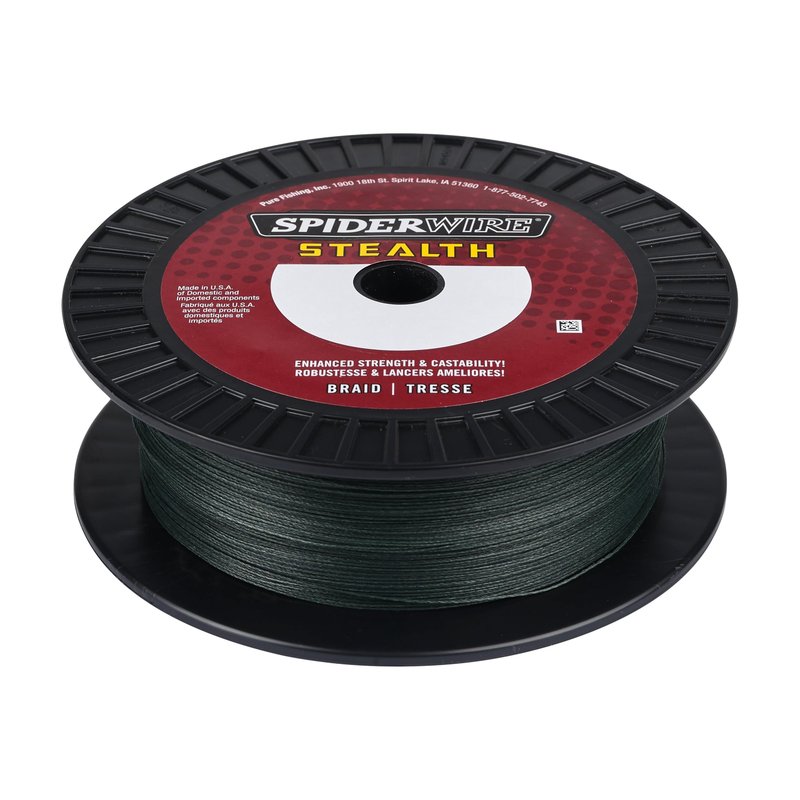 SpiderWire Stealth® Superline, Moss Green, 65lb | 29.4kg, 500yd | 457m Braided Fishing Line, Suitable for Freshwater and Saltwater Environments