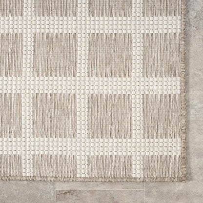 Abani Brown Area Rug – Ocean Collection – 5' x 8' Gridscape Design – Indoor & Outdoor Use – UV Protected, Fade-Resistant, Easy to Clean – Durable for Patio, Deck, Entryway, or Kitchen