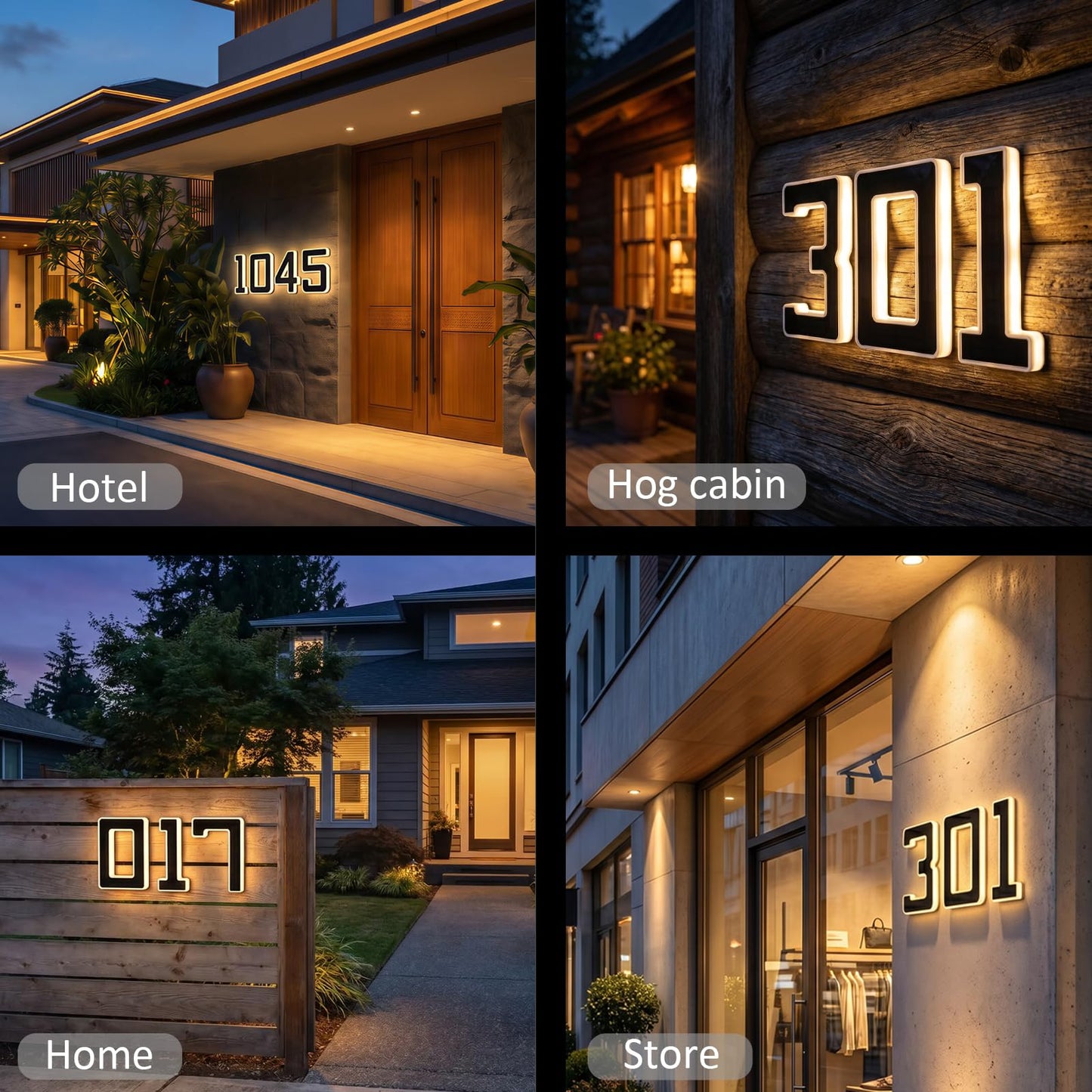 DIBMS 6.7 Inch Solar Lighted House Numbers for Outside Lighting, Waterproof LED Illuminated Address Sign, Personalized Backlit Number for Home Exterior Apartments Hotels Factories(Black-6, 6.7 INCH)