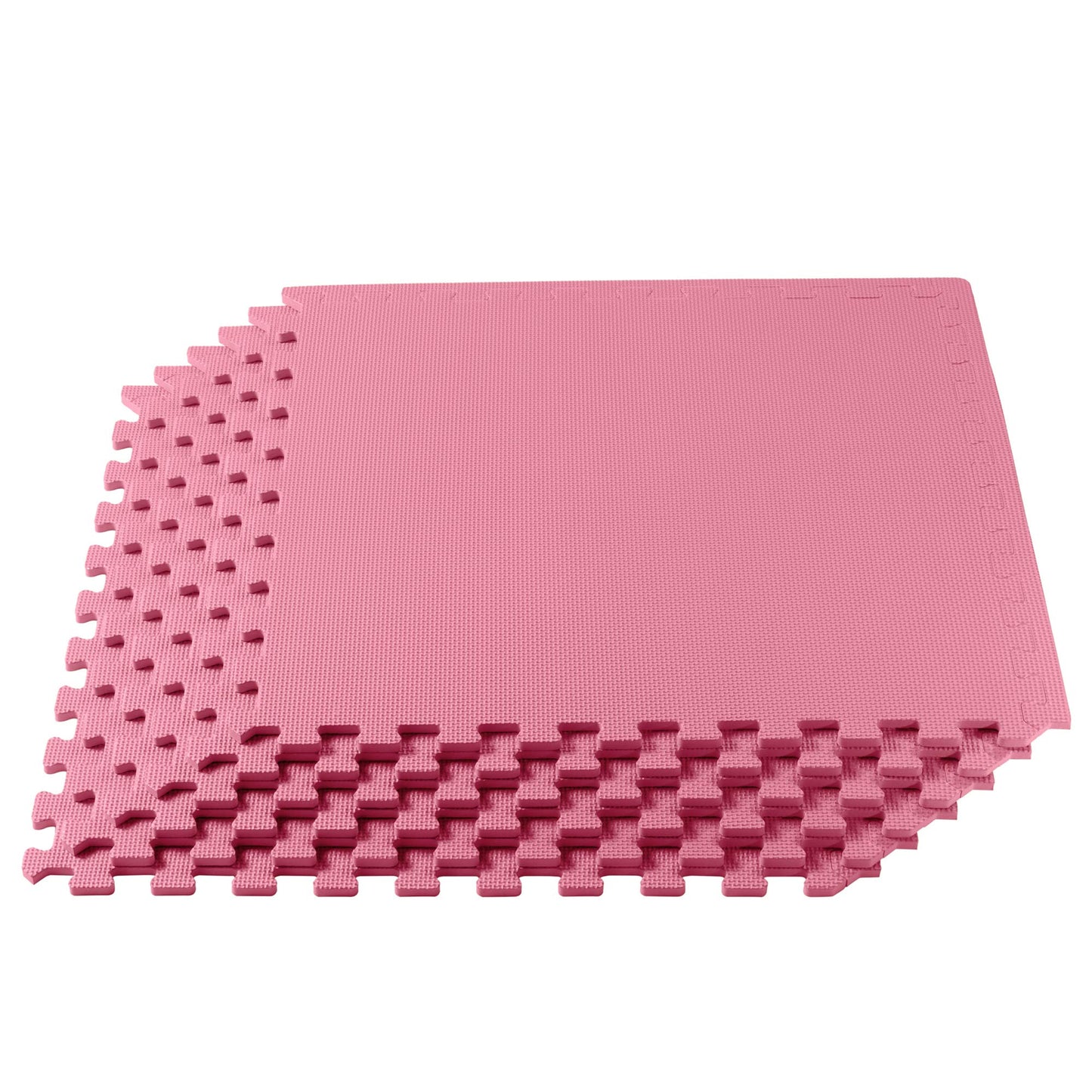 We Sell Mats 1/2 Inch Thickness Multipurpose EVA Foam Floor Tiles, Interlocking Floor Mat for Indoor Gym and Home Use, 24 in x 24 in, Pink, 48 Square Feet (12 Tiles)