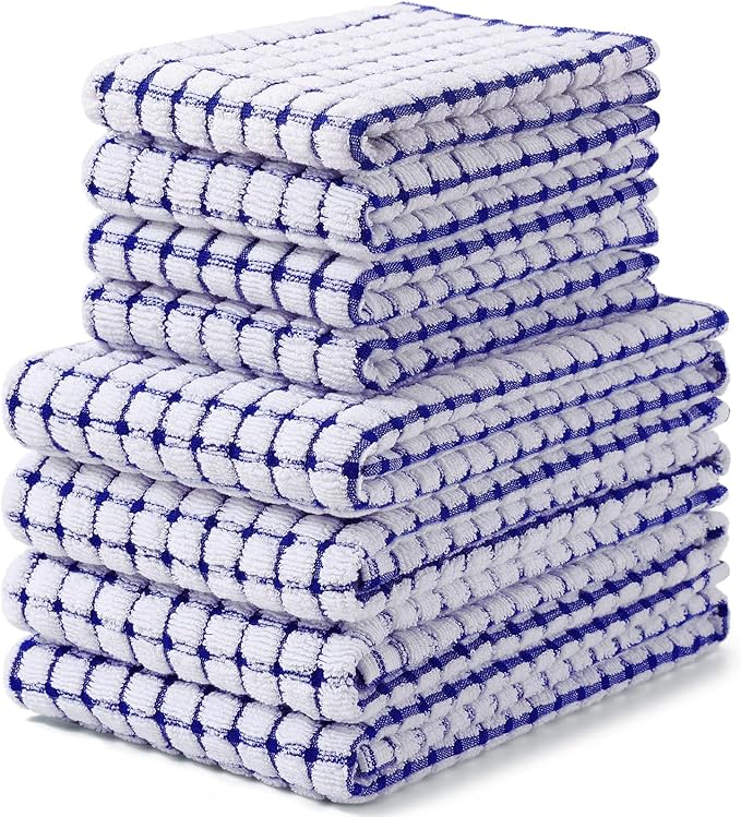 Homaxy Kitchen Towels and Dishcloths Set, 16 x 25 and 12 x 12 Inches, Super