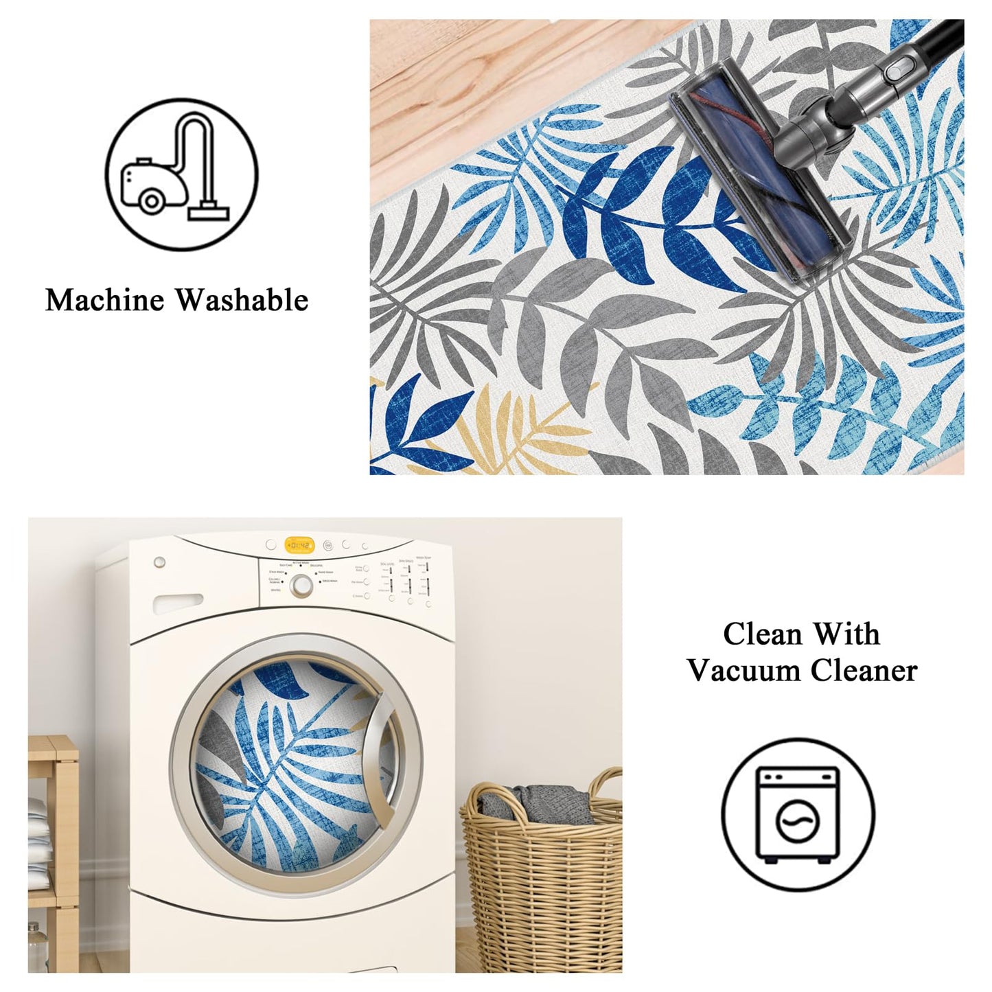 Bsmathom Boho Kitchen Rugs Sets of 3, Farmhouse Kitchen Rugs and Mats Set Non Skid Washable Kitchen Mats Non Slip Kitchen Floor Mats for Hallway Entryway Laundry Room