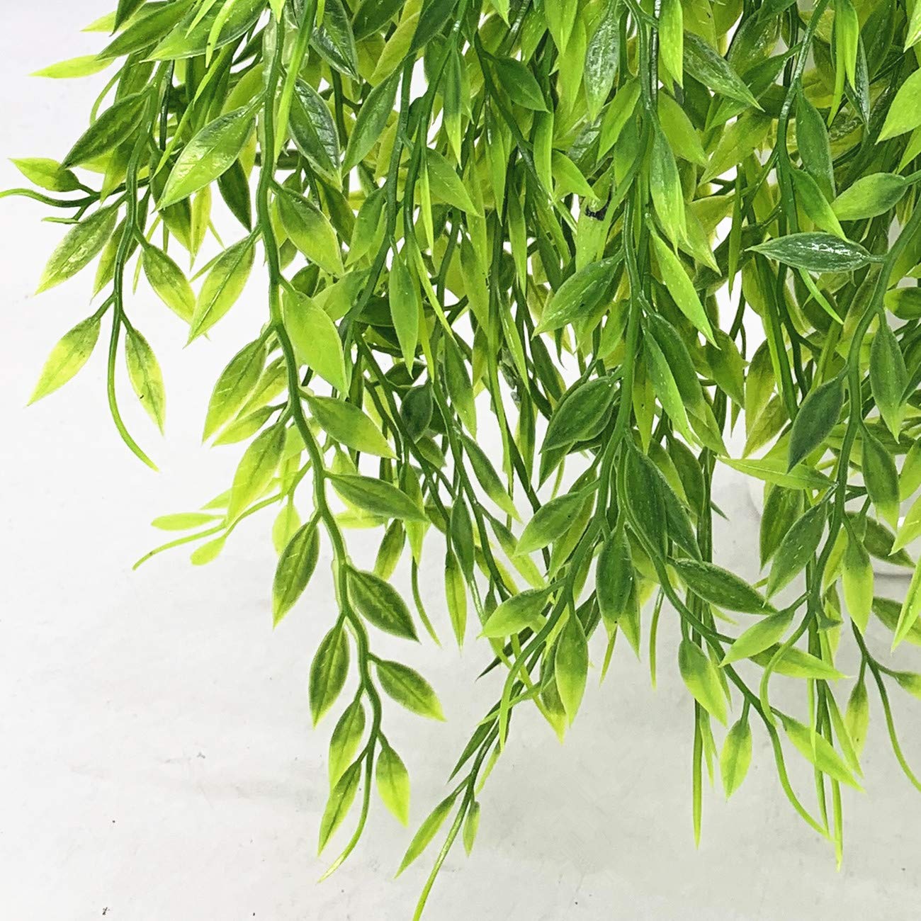 PASYOU Artificial Willow, Plastic Plants Greenery Leaves Fake Hanging Vine Faux Ivy for Home Indoor Outdoor Garden Door Wall DIY Basket Planter Filler Wedding Party Decoration UV Resistant - 4 Pack