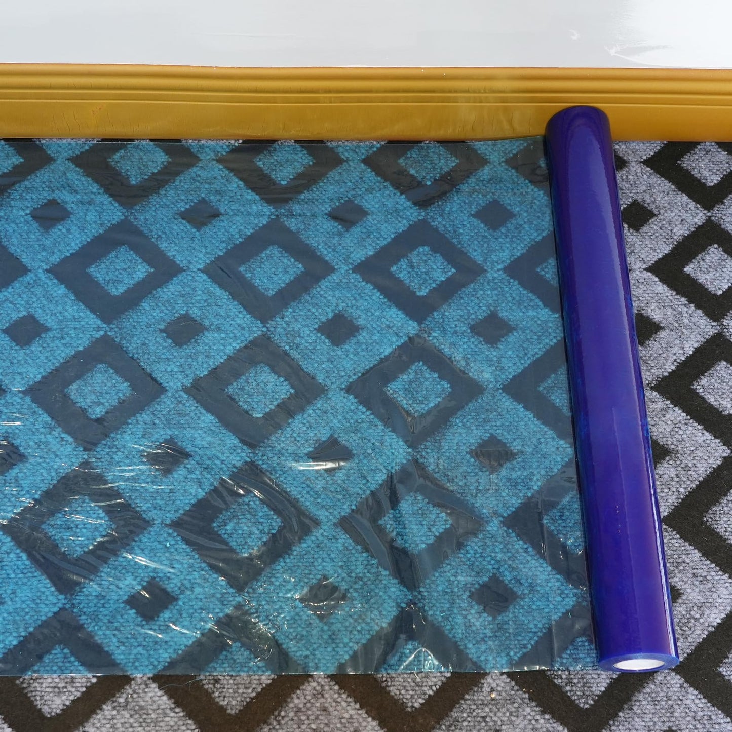 ROLLINGDOG Carpet Protection Film - 23.62 inch x100 ft Plastic Carpet Protector,Protective Film for Carpets
