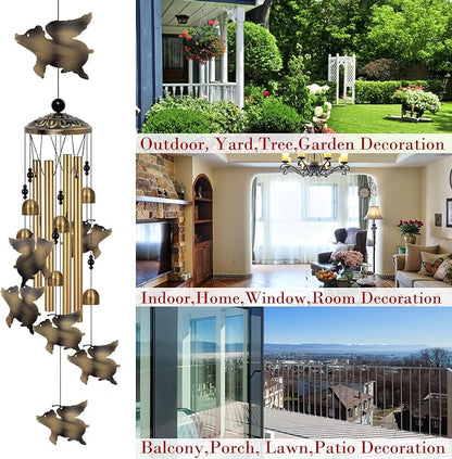Flying Pigs Wind Chimes Decor, Mobile Blessing Wind Bells Decorate, Sympathy Wind Catcher, Memorial Gifts for Mom, Grandma, Woman (Housewarming/Outside/Indoor/Home/Room/Porch/Yard/Garden Decoration)
