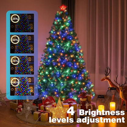 Christmas Lights 400 LED 131 FT, IP67 Waterproof Christmastree Lights with 8 Modes, Remote Control 3 Timers & Memory Function Xmas Decorations for House and Holiday (Multicolor)