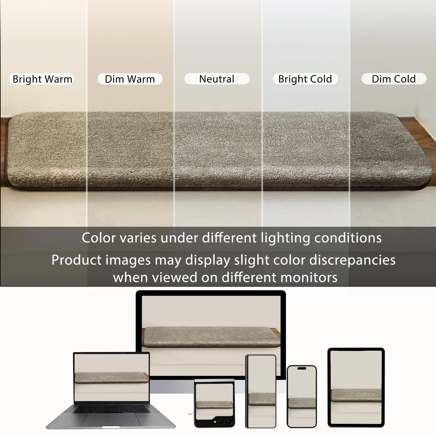 PURE ERA Carpet Stair Treads Ultra Plush 9.5" X 30"Soft Bullnose Indoor Stair Protectors Pet-Friendly Non-Slip Skid Resistant Tape Free Washable Reusable(14 Pieces, Cream Gray)