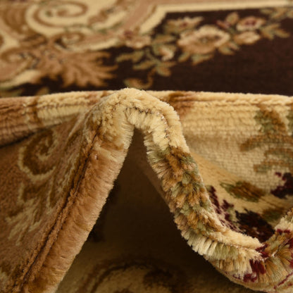 Unique Loom Versailles Collection Traditional Classic Floral Motif Area Rug (5' 0 x 8' 0 Rectangular, Brown/ Ivory)