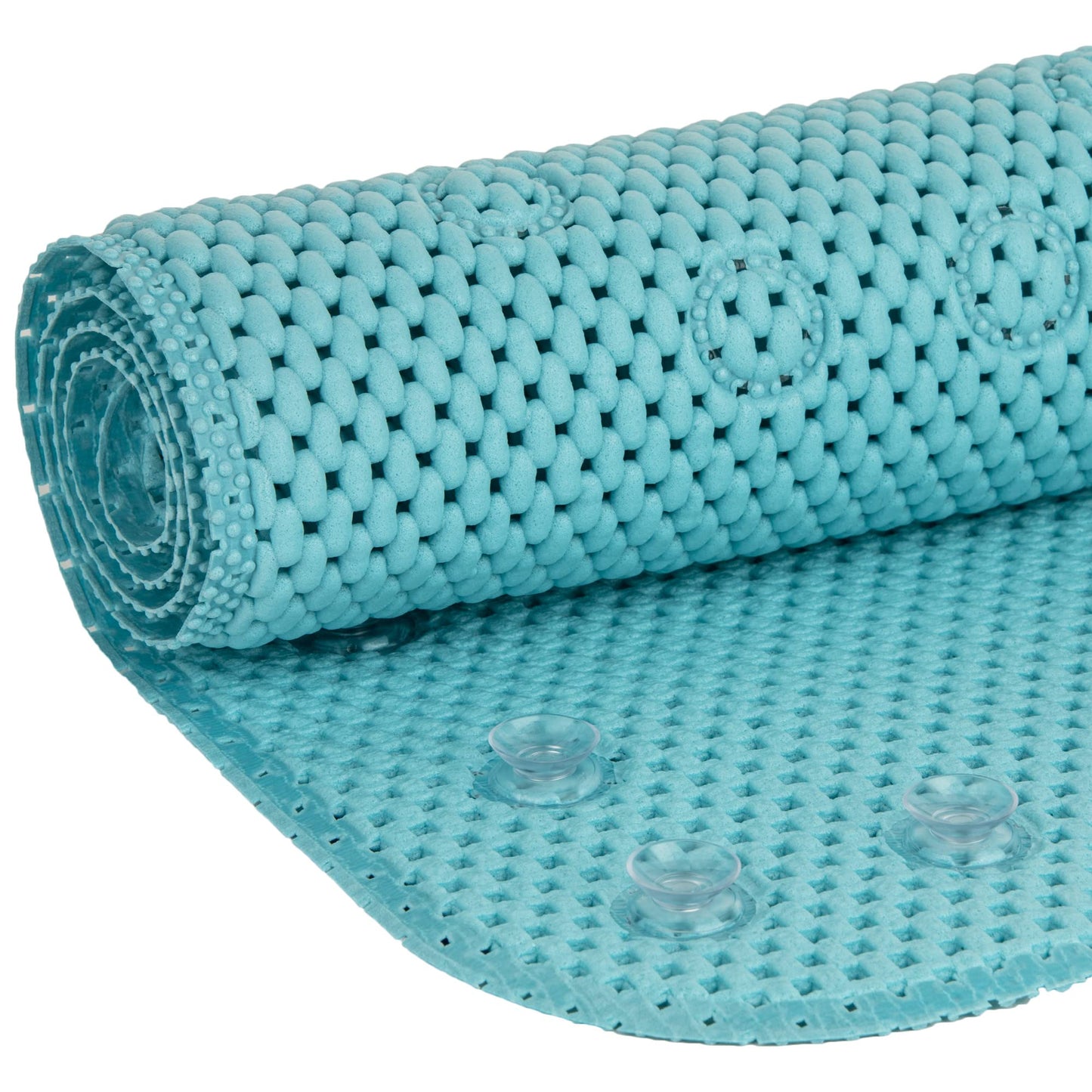 Duck Brand Softex Bath Mat for Tubs, Machine Washable, 17 x 36 Inches, Blue, Skid Resistant (393478)