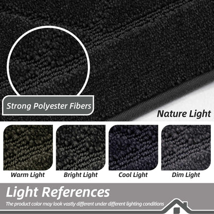BEQHAUSE Dirt Trapper Door Mat 20" x 32", Doormat Non-Slip Entryway Rugs Washable, Dog Door Mat Stain Resistant and Absorbent Welcome Floor Mat for Front Back Door, Mud Wet Shoes & Paws, Black