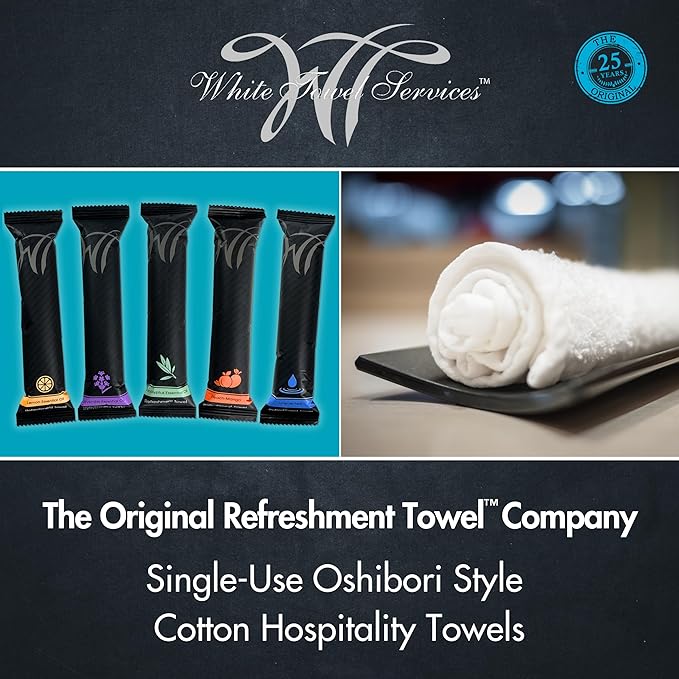White Towel Services 8" x 8in Moist Cotton Towel Individually Wrapped