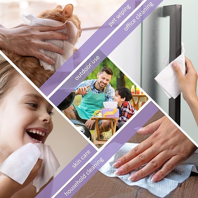 100 Count Disposable Face Towels Ultra Soft Hand Washcloth Lint-Free Dry Wipes