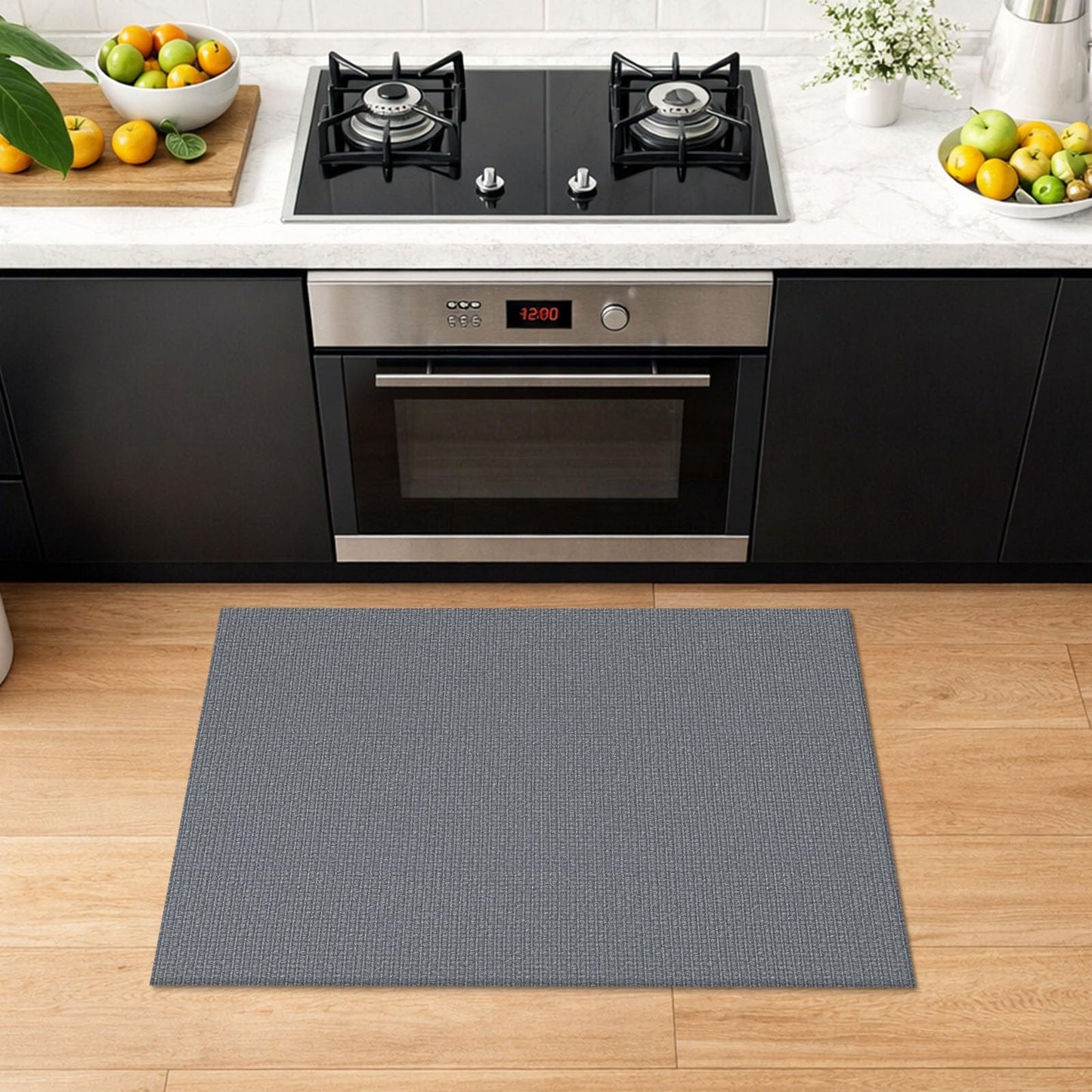Lansny 2x3 Washable Area Rug Small Braided Cotton Entryway Rug with Non Slip Backing Kitchen Rugs Indoor Door Mat for Entrance Bathroom Foyer, Grey