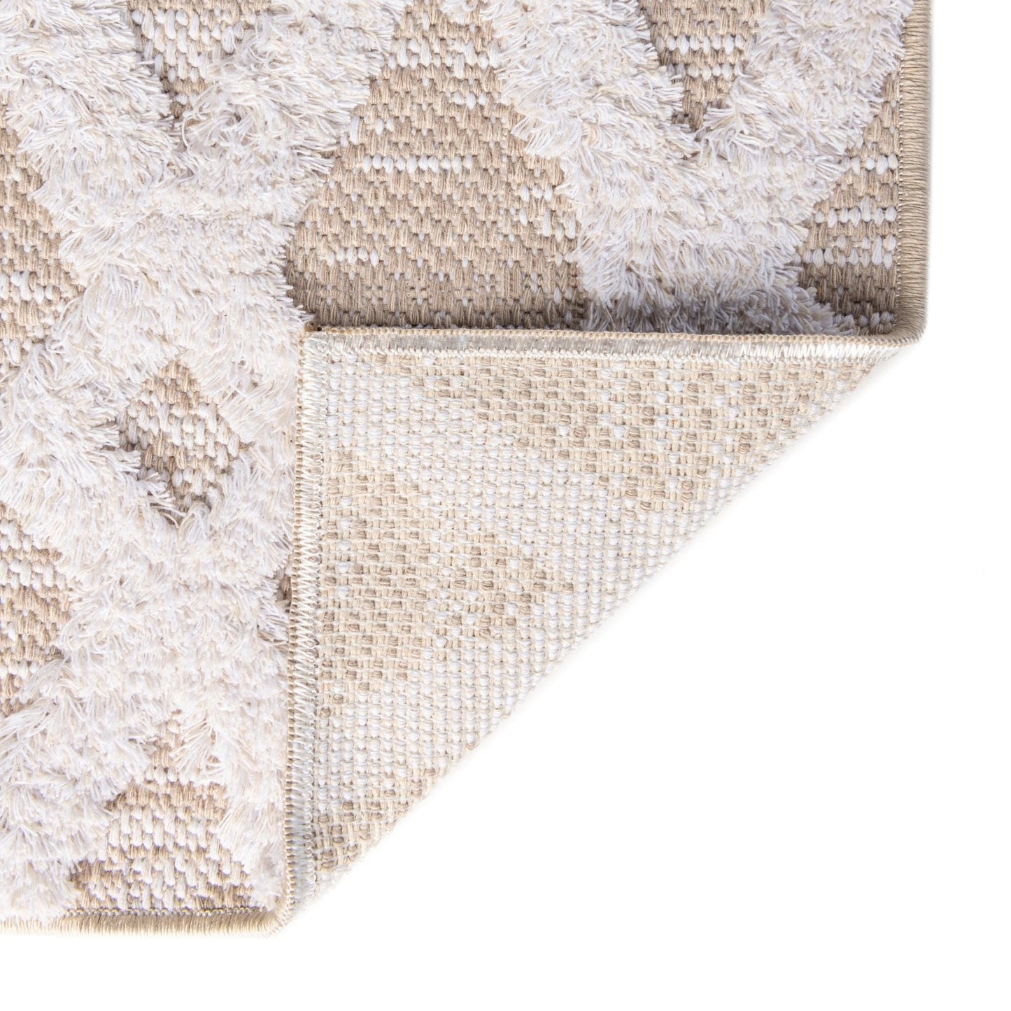 Rugs.com - Sabrina Soto Casa Rug – 5' 3 x 8' Beige Cotton Textured Rug – Modern Tribal Design for Living Rooms, Bedrooms, and Offices