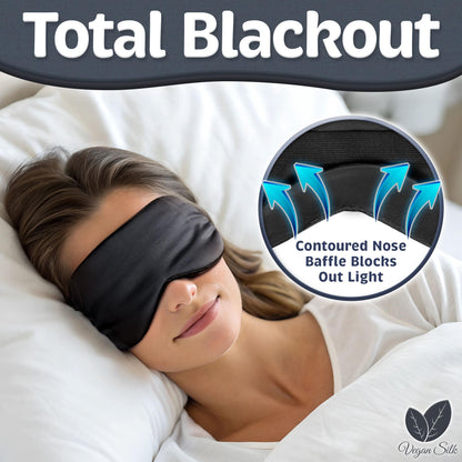 Sleep Mask - Navy Gray, 100% Bamboo Viscose - Eye Mask - Blackout Blindfold for Women & Men - Reusable Eye Cover for Travel - Comfortable, Lightweight & Contoured Sleeping Shades