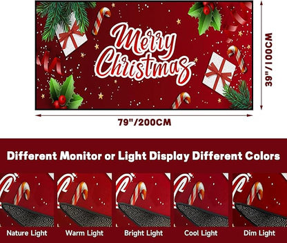 Christmas Xmas Decorative Area Rug, Non-Slip Indoor Throw Washable Rug, 79" X 39"