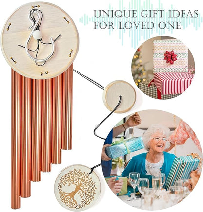 Wind Chimes for Outside Tree of Life WindChimes for Loss of Loved One,33" Memorial/Sympathy Gifts for Friend/Mother/Father,Wind Chimes Outdoor Clearance Garden Home Yard Decor(Rose Gold)