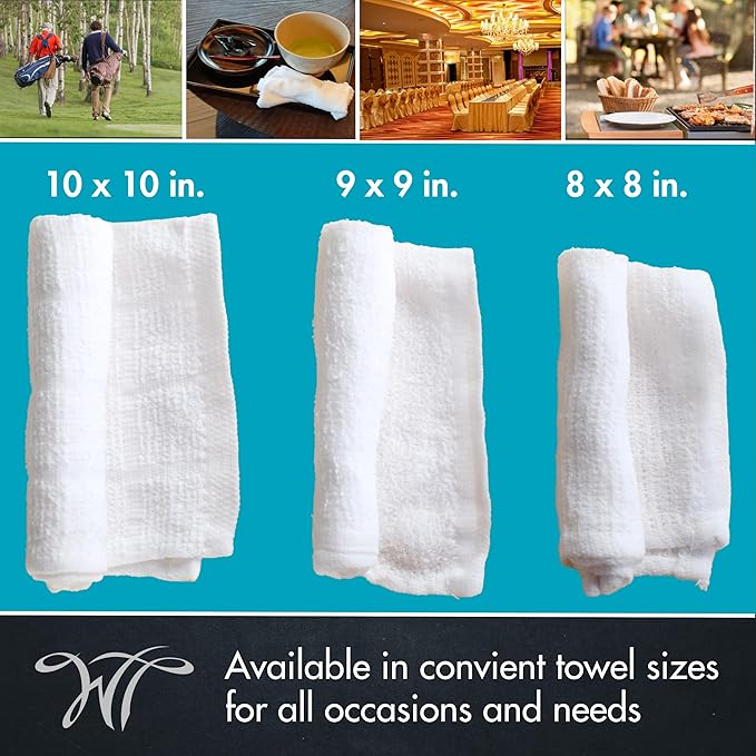 White Towel Services 8" x 8in Moist Cotton Towel Individually Wrapped