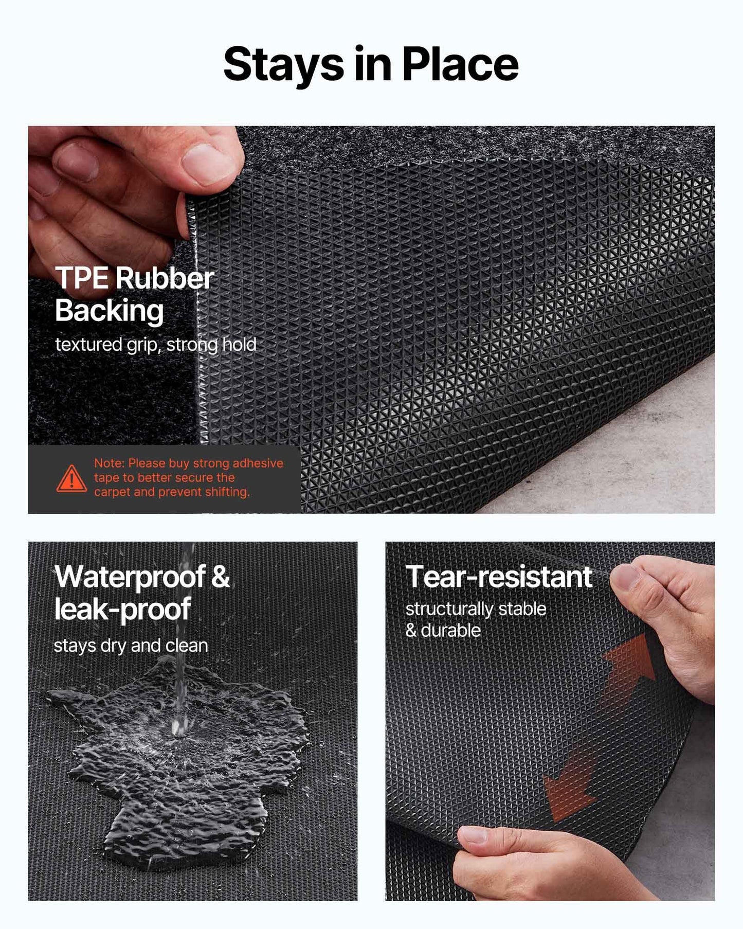 VEVOR Garage Floor Mat, 7.5'x20' Oil Spill Mat Waterproof Protection from Water Snow Rain Mud and Oil for Under Car, Non-Slip Containment Mat with TPE Anti-Leak Backing & Easy Clean & Cuttable