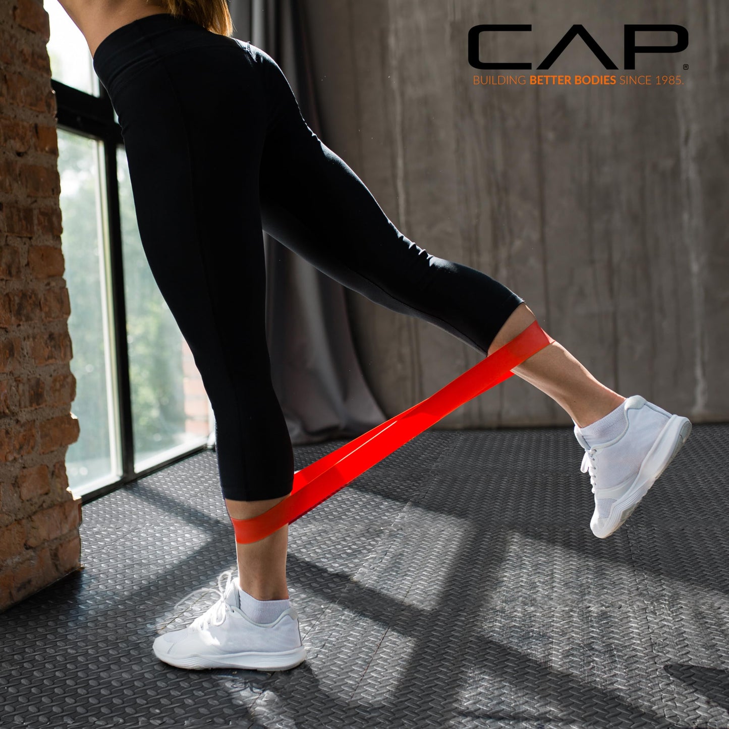 CAP Barbell 1/2-Inch Interlocking EVA Foam Exercise Puzzle Mat Home Gym Flooring - 4 Pack | 24" x 24" x 1/2" | Tatami Pattern - Black