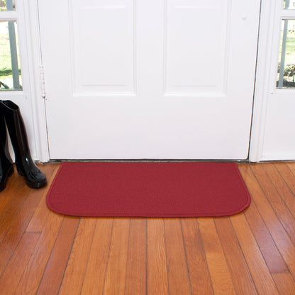 Ritz Solid Accent Rug: 18" x 30" Stain Resistant Kitchen or Living Room Floor Mat, Latex Backing, Machine Washable, Red
