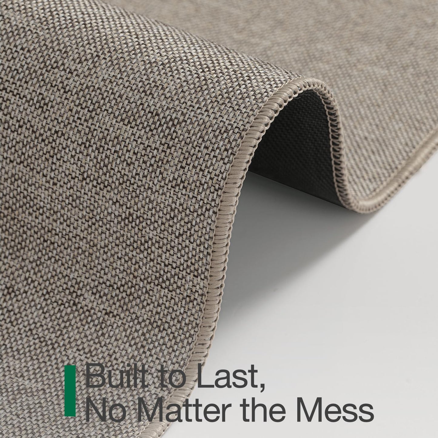 LUMI Ultra Thin Door Mat for Entryway, 24"x36" Low Profile Non Slip Rubber Backing Indoor Doormat, Easy Clean Welcome Entrance Mat for Inside House, Patio, Khaki