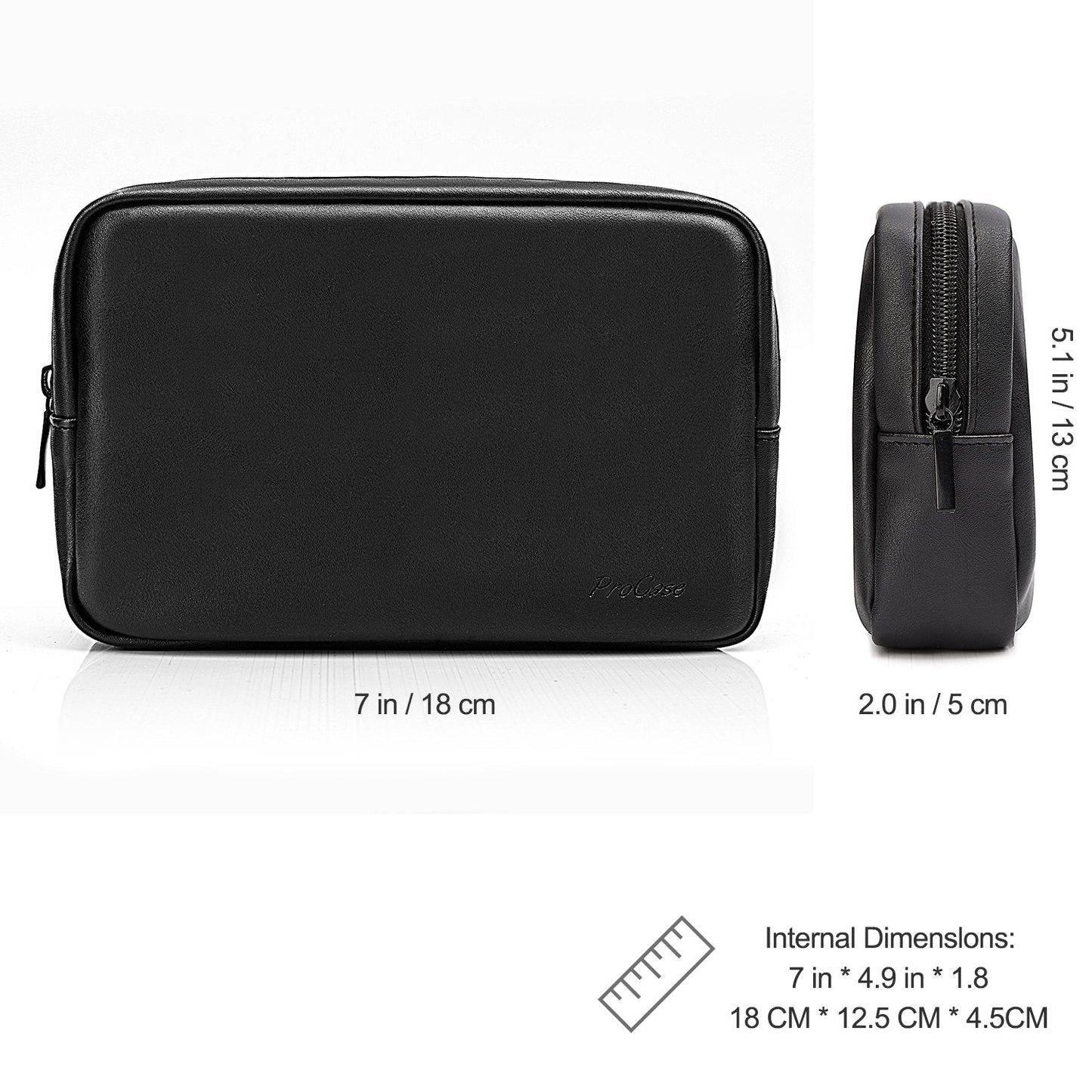ProCase Accessories Bag Organizer Power Bank Case, Electronics Accessory Travel Gear Organize Case, Cable Management Hard Drive Bag -Black