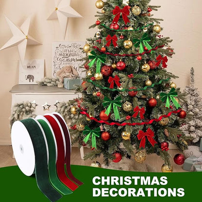 Coffee Velvet Ribbon 2" x 20Yd,Great for Gift Wrapping,Hair Bows Making, Wreaths,Wedding and Christmas Party Decoration (Coffee 2")