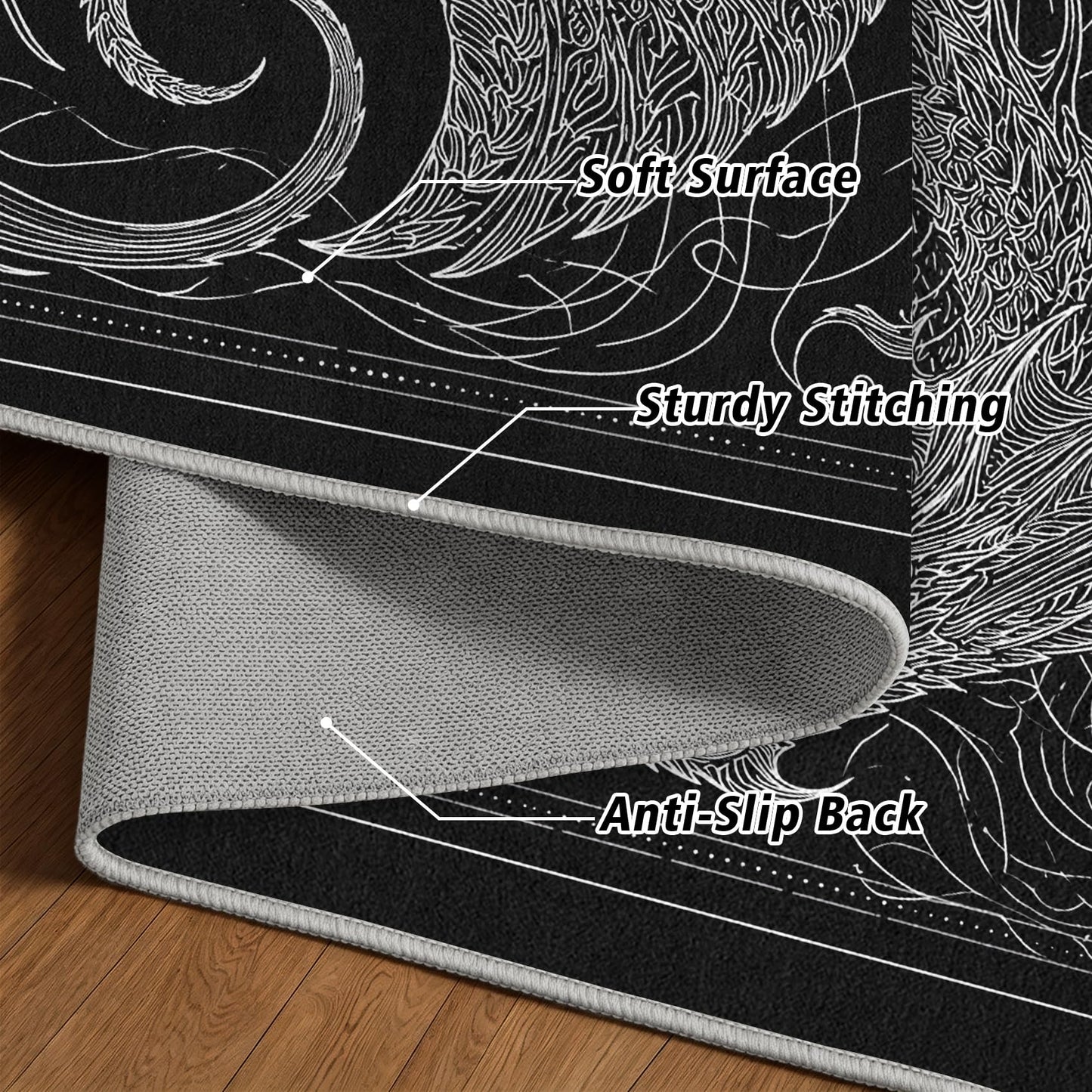 Dragon 4x8 Runner Rug Poker Runners for Entryway Kitchen