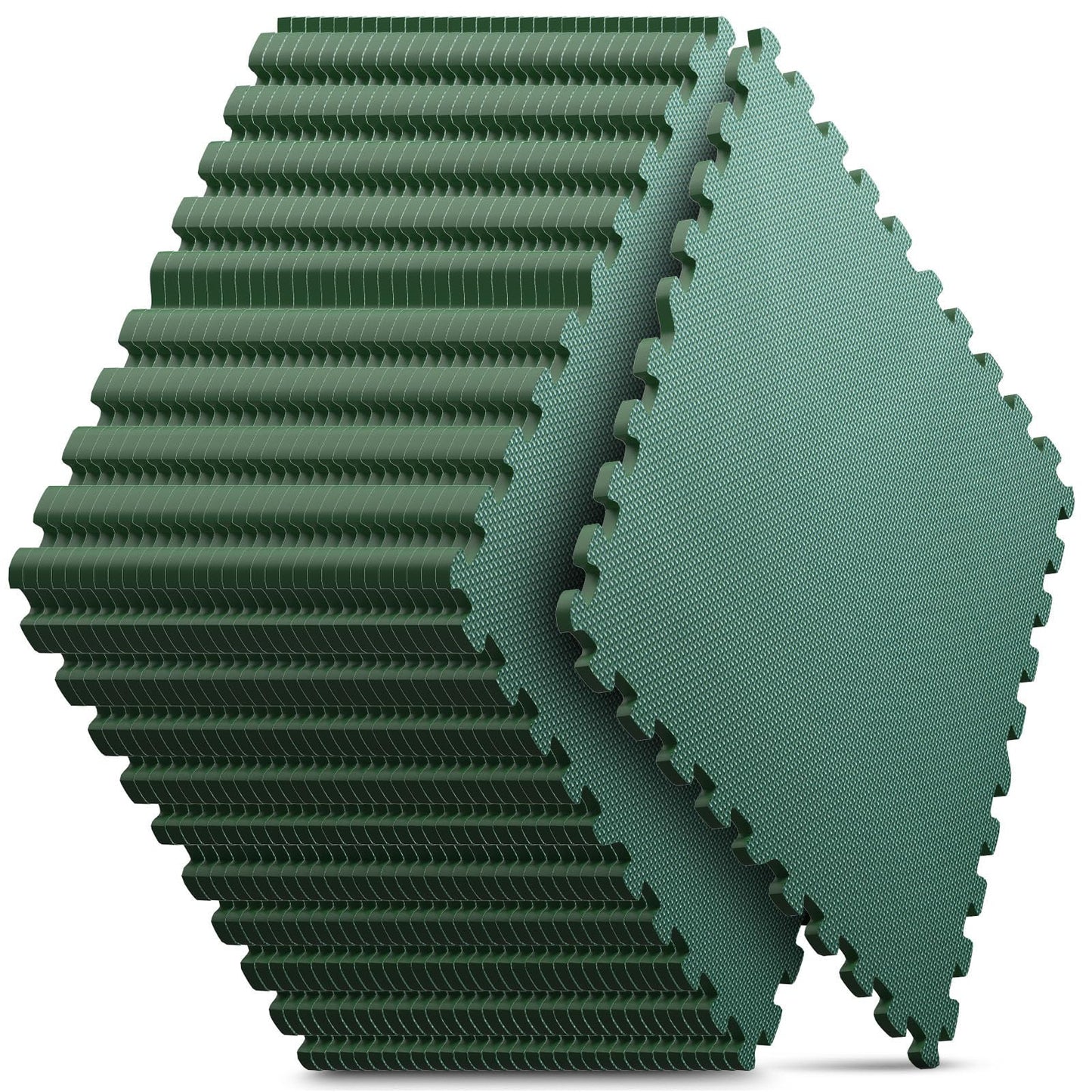 32 Pack Home Gym Mat, Puzzle Exercise Mat, EVA Interlocking Foam Floor Tiles for Home Workout Equipment and Kids' Play Areas - Blue, 24 in x 24 in x ½ in - (Green, 32 Pack(128 SQ FT))
