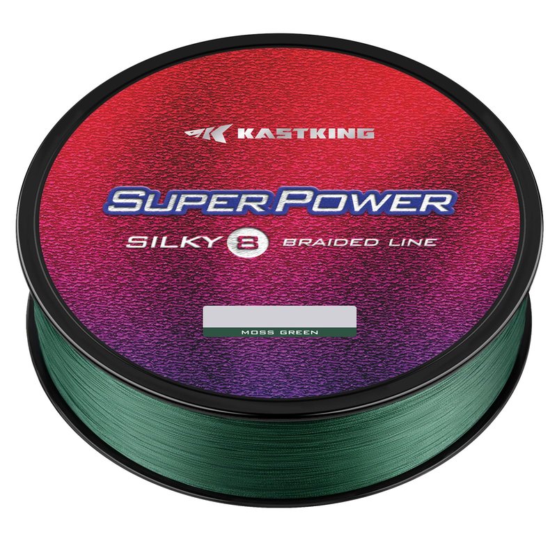 KastKing Superpower Silky8 Braided Fishing Line, Moss Green, 8 Strands, 40 LB, 300 Yds