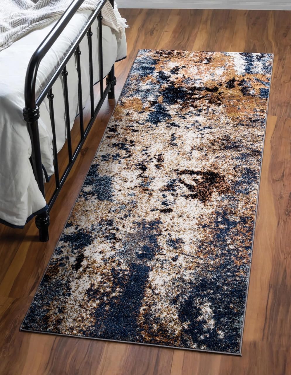 Keen Home Design Runner Rugs - 32"x143" Non-Shedding, Thick Pile Abstract Rugs for Kitchen, Living Room, Bedroom, Dining Room, Entryway - Size: 2'8" x 11'11", Skies Multi
