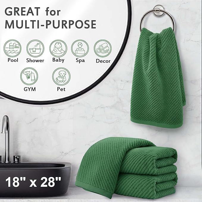 Green Hand Towels for Bathroom
