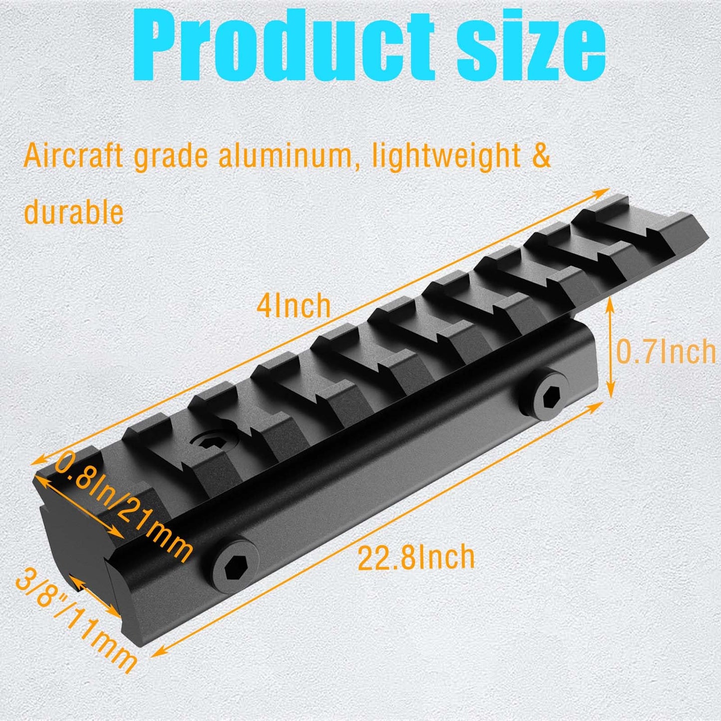 3/8" Dovetail to 7/8" Picatinny Adapter, Scope Mount Picatinny Rail, 11mm to 21mm Scope Mounts Adapter for Picatinny Rail Accessories