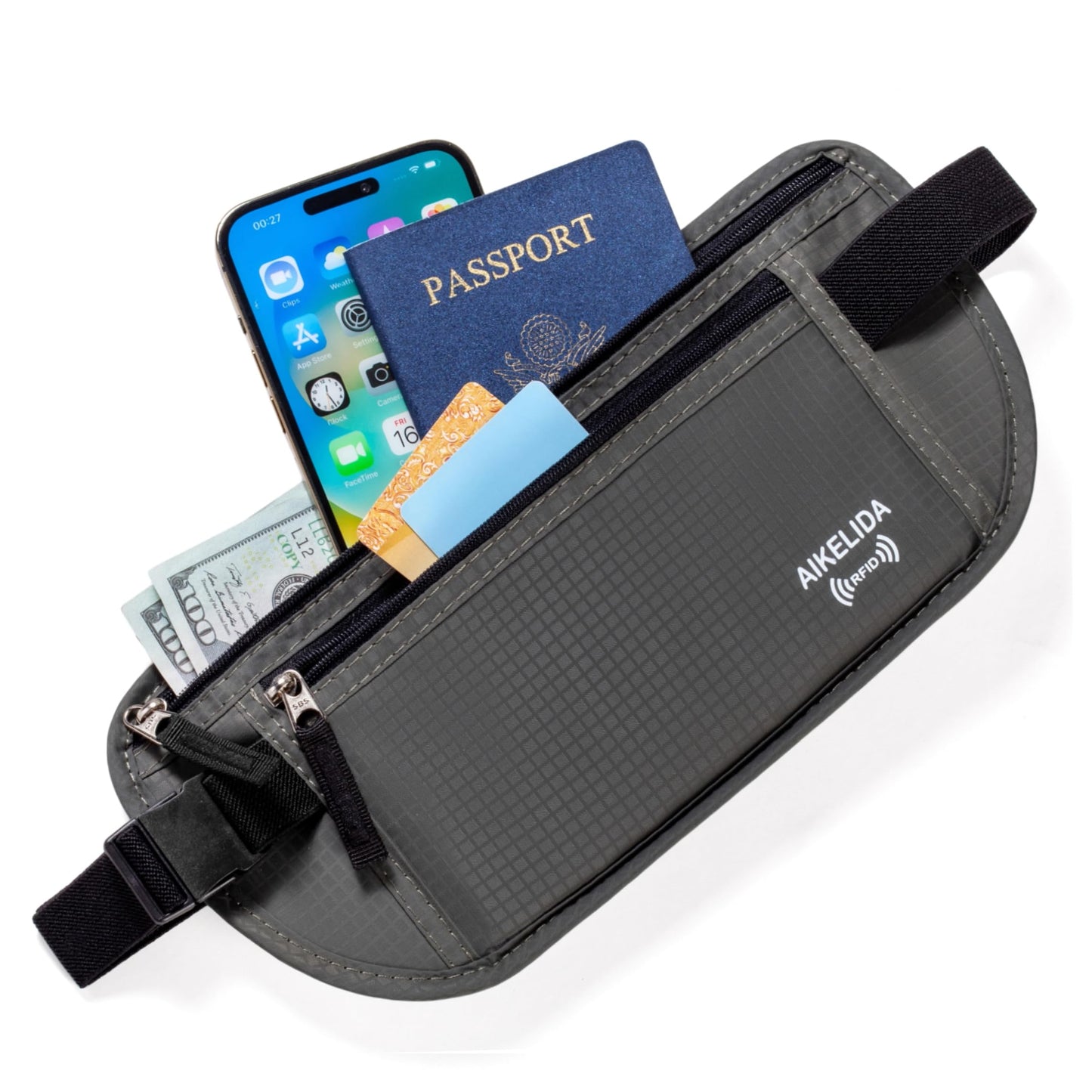 RFID Blocking Passport Holder - Money Belt & Travel Wallet, Travel Belt Bag Fanny Pack for Women Men