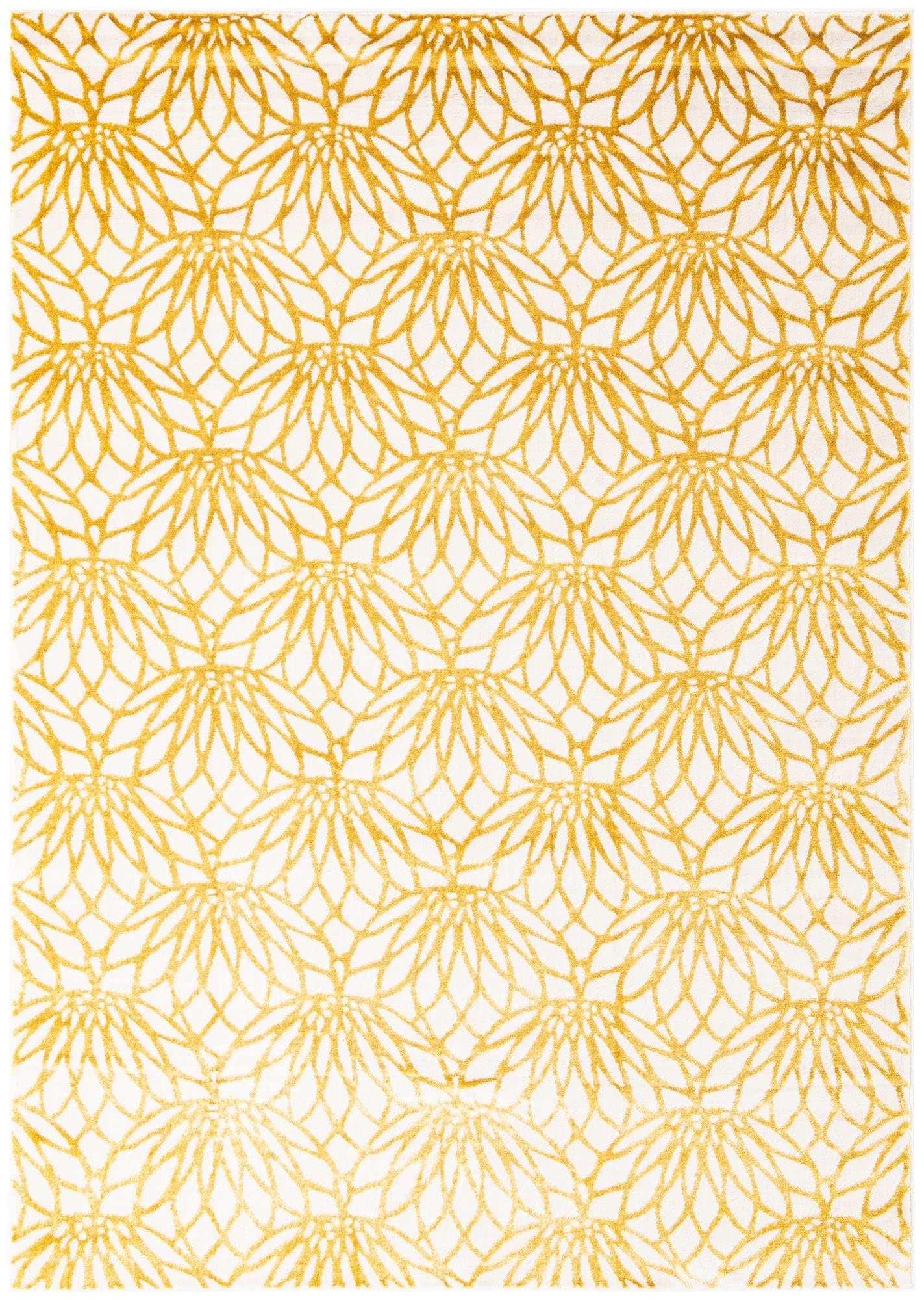 Marilyn Monroe Glam Collection Area Rug - Dahlia (7' 1" x 10' Rectangle, White Gold/ Gold)