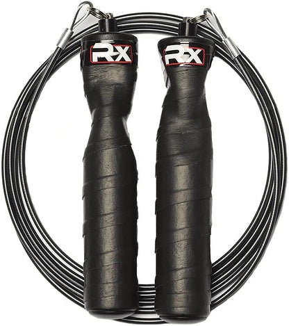 Rx Smart Gear Jump Rope - Black Ops Ergonomic Handles with Trans Black Cable Buff 3.4 8'6"| Jump Smart Weighted Speed Rope for Sports & Fitness, MMA, HIIT, Cardio & Functional Workout